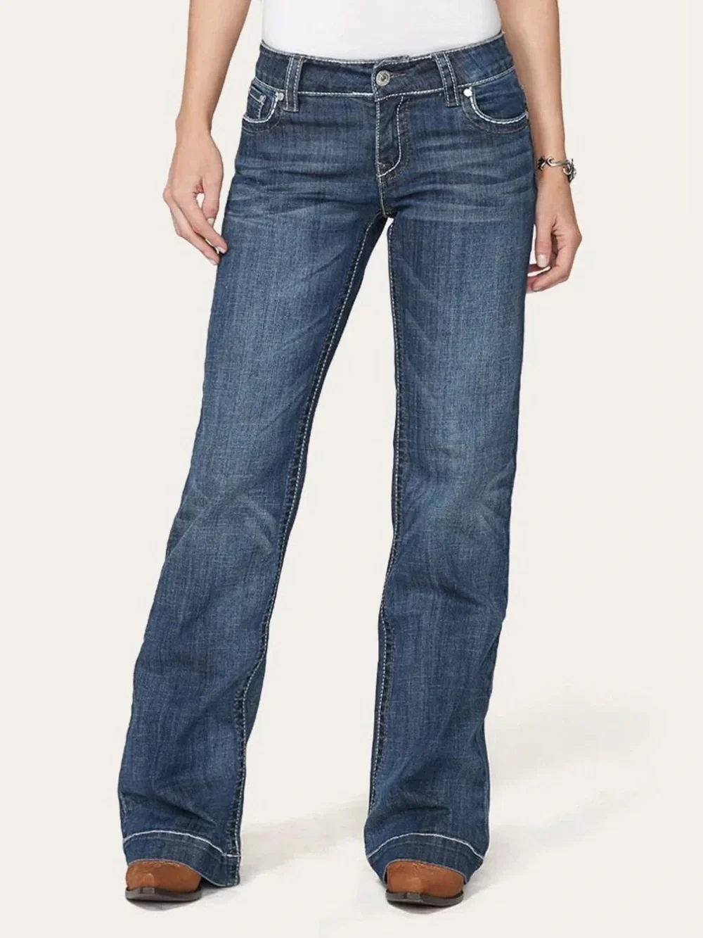 Stetson Classic Bootcut Jeans 14 Long Western Stretch Denim M4